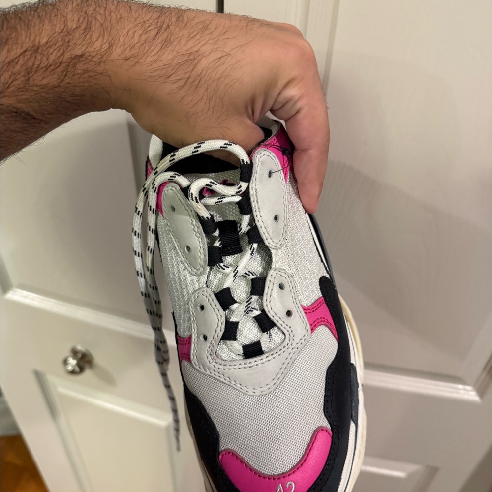 Balenciaga Pink and White Sneakers with Black Details